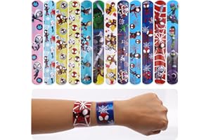 Gxhong Spider-Man and His Amazing Friends Schiaffo Braccialetti per Bambini, Spider-Man Scatto Bracciali Slap Braccialetti Bracciali a Scatto Bracelets Gadget Braccialetti per bambini, 12 pcs