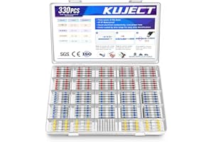 Kuject Lot de 330 connecteurs de fil à souder étanches, thermorétractables, manchons à souder isolés, bornes de fil électriques pour bateau, camion, joint de fil