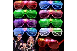 Mikulala 9er Pack LED Leuchtbrillen für Kinder & Erwachsene - Mit Blinkfunktion, Ersatzbatterien und Schraubendreher - Ideal für Partys, Konzerte & Events