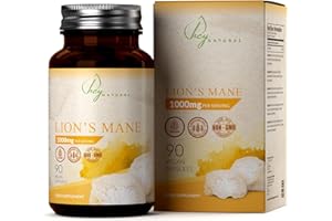 ‎HEY NATURAL HN Lions Mane | 1000mg Lions Mane Mushroom pro Portion - 90 Löwenmähne Pilz Kapseln | Lions Mane Mushroom Complex | Hochdosiert Lion's Mane | Gentechnik-, Gluten-, & Allergenfrei | Hergestellt in GB