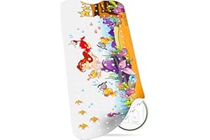 SilverRack Tappetino da Bagno per Bambini, 100 x 40 cm (Motivo Sirena - Destra) - Antiscivolo, Senza BPA per Vasca e Doccia - Resistente alla Muffa
