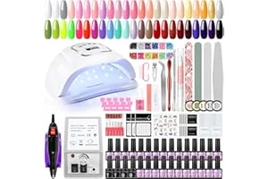 ‎COSCELIA COSCELIA Gel Nagellack Set mit 110W U V Lampe und Elektrische Nagelfeile für Gelnägel Starterset 46 Farben Gel Nagellack Set Gel Nail Polish Nagelkunst Maniküre Set
