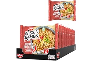 ‎NISSIN Nissin Ramen - Korean Hot Chili, 10er Pack, Instant-Nudeln asiatischer Art, nach koreanischen Rezeptur, schnell & einfach zubereitet, asiatisches Essen (10 x 65,2g)