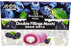 VMART Bamboo House Double Fillings Mochi Blueberry Milk 180g