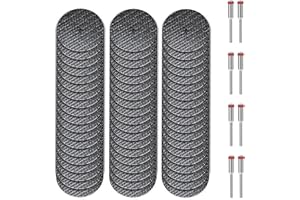 Wbgraceful 60Pcs Mini Metal Cutting Discs, Cutting Wheels with 8Pcs 3mm Mandrel, Cut Off Wheels Mandrel Compatible, Rotary Tool Accessories for Metal, Wood