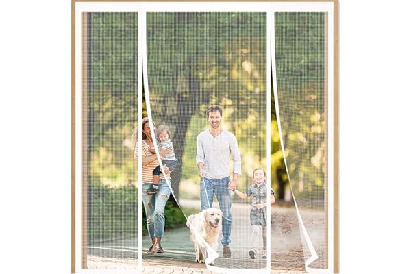 FYHDSH Mosquitera Magnética para Puerta, Anti Mosquito Insecto Mosquitera, Mosquitera de Doble Puerta,puerta Mosquitera Magnética de Doble Apertura para Balcones,Puerta Corredera, Blanco-B-150x200cm