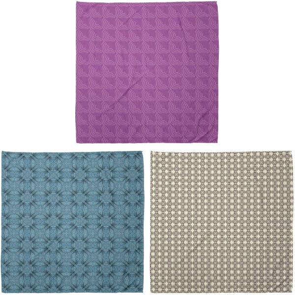 ABAKUHAUS Unisex Bandana-Set – 3 Stück, 55x55 Cm, Aus 100% Polyester, Einseitig Bedruckt