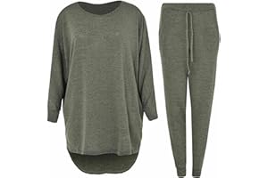 Crazy Fashion High Low Tracksuit For Women 2 Piece Long Sleeve Top & Jogger Bottoms Loungewear Suit Set UK 8-22