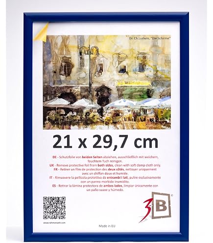 Cadre Photo Inov8 A4 Bleu Marine - Fabrication Britannique, Coins Renforcés - Qualité Supérieure - 3
