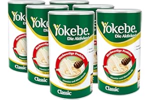 ‎YOKEBE Yokebe Classic - Diätshake zum Abnehmen - glutenfrei und vegetarisch - Mahlzeitersatz zur Gewichtsabnahme mit hochwertigen Proteinen - Vorteilspackung 6x500 g = 6x12 Portionen