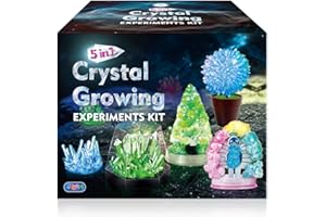 JOPSHEEN Crystal Growing Kit for Kids, 5 Cristalli Esperimenti Scientifici, Bambini Cristallo Giocattoli Educativi Scientifici