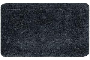 MIULEE Tapis Salle de Bain Tapis d'Entrée Tapis de Douche Antidérapant Tabis Absorbant Tapis Moelleux Microfibre WC Toilette Baignoire Sortie Cuisine Salon Chambre Gris Foncé 50X80CM