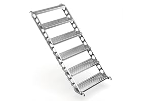 Scafom-rux Bautreppe - [1 Meter Höhe] Außentreppe - Raumspartreppe - stabile Metalltreppen für außen - Treppenwangen stahl verzinkt - Aufstiegshilfe & Podesttreppe für Treppen Bausatz