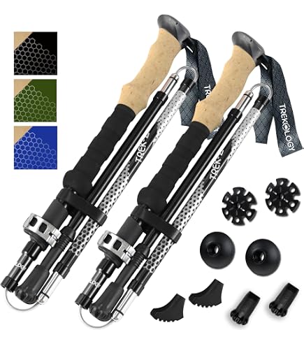 Cascade Mountain Tech Trekkingstöcke Aus Karbonfaser – Ultraleicht, Höhenverstellbar Und Mit Kamerahalterung – Ideal Für Wanderer Und Outdoor-Fans