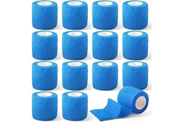 14 Banda Venda Cinta Bendaje Adhesiva Deportiva Tape Crossfit Dedos (Azul)