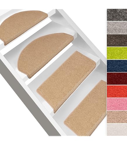 Tappetini Per Scale Antiscivolo Surwin - 15 Pezzi, 19x55 Cm, Stile Nordico, Per Gradini Interni, Colore Marrone - Foto 1