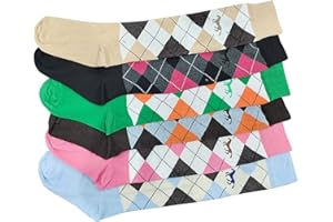Lot de 6 paires de chaussettes d'équitation pour femme Motif losanges