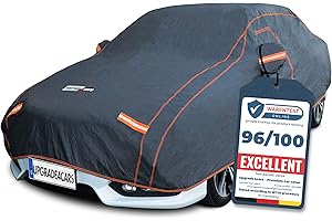 ‎UPGRADE4CARS Upgrade4cars Pokrowiec na samochód, do użytku na zewnątrz, całkowicie oddychający i wodoszczelny | plandeka samochodowa kompletna na wszystkie pory roku | uniwersalna plandeka samochodowa | rozmiar