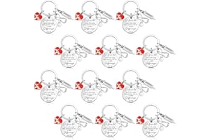 Otuuz 12 Regali Natale Motivazionali Portachiavi per Infermiera Portachiavi Infermieristica in Acciaio Inox con Ciondolo di Stetoscopio Siringa per Donna Medico Colleghe Dottore Compleanno Natale