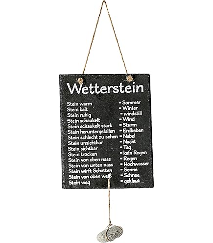 Wetterstein RVX002 Weerstation, 20 x 30 cm, leiplaat voor tuin, balkon, decoratie, leibord, gelabeld, grappig bord, steendecoratie, weerbestendig (motief 01, leiplaat