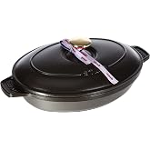 Staub La Cocotte Kapaklı D&ouml;k&uuml;m Servis Tabağı, D&ouml;k&uuml;m Demir, Siyah