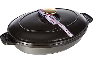 STAUB Owalny talerz grzejny, czarny, 23 cm