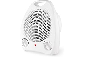 Jocca - Chauffage d'appoint electrique 2000W | Ideal salle de bain | Fonction chaud et ventilateur | chauffage soufflant | Régulateur de température | Anse pour un transport facile