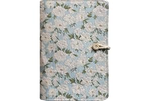 ipoul A5 Binder 6 Ring, Embroidered Flower Cover, Refillable Notebook, A5 Journal, 6"x8", Sketchbook, Travel Journal for Women, White Gardenia, Binder Notebook, Planner Binder