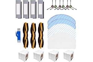 GROVAL Zubehörset Ersatzteile kompatibel mit Ecovacs Deebot T8 T8 AIVI N8+ N8 Pro T9 T9MAX T9 Power 3x Hauptbürste 6x Seitenbürste 4x Hepa Filter 2x Wischtuch 2x Microfasertuch 2x Einwegtuch 1x Werkzeug Tool