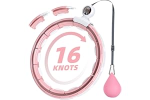 Coollia Hula Hoop Reifen Erwachsene, Smart Fitness Reifen mit Zähler, Fitness Hoop mit Gravitationsball und Massage, 16 Teiliger Abnehmbarer Hula Hoop, Smart Hula Hoop Reifen Erwachsen & Anfänger