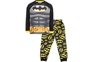 BATMAN Piżama dla dzieci - czarna piżama z długim rękawem kostium design - 100% bawełna bielizna nocna - oficjalny produkt