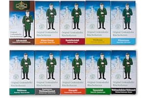 Crottendorfer Räucherkerzen 10 x 24 sztuki w zestawie próbnym, kadzidełka w rozmiarze M z kadzidłem, zapachem jodły, drzewem sandałowym, jabłkiem cynamonowym i wieloma innymi