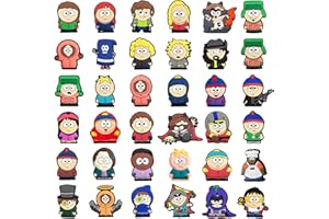 BOFYTR 36 PCS Shoe Decoration Charms, Shoe Charms for South Park for Croc Charms, Durable Waterproof Shoe Decoration, Cartoon Bracelet Wristband Accessories, Birthday, Party, Gifts for Teens, Boys, Girls