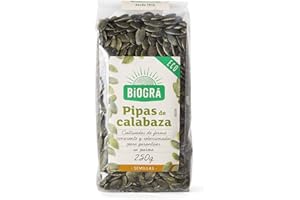 BIOGRÁ - Pipas de Calabaza, Apto para Veganos, Bajo Contenido en Grasas Saturadas, No Contiene Sal, Ideal para Acompañar Ensaladas, Sopas o Elaborar Pan Casero, 250g