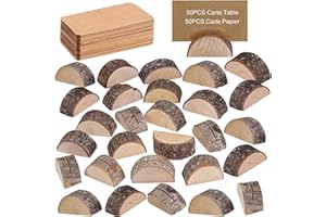 JMIATRY Pack of 100 Card Holders Table Wedding Place Card Stand Wedding with Paper Card, Wooden Place Card Holder Wedding Card Holder for Weddings, Birthdays, Parties