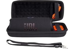 Khanka Hard Case Travel Bag for JBL Charge 5 /Charge 4 Portable Bluetooth Waterproof Speaker. (Black-equipped with shoulderstrap)
