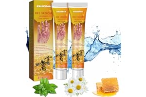 Crème Bee Venom, Creme Psoriasis, Kaluofan 2PCS Youth Venin d'abeille Psoriasis, Pierre Jaune Poudre Psoriasis,Venin D'abeille,Crème Venin D'abeille Crème de Traitement du Psoriasis Bee Venom