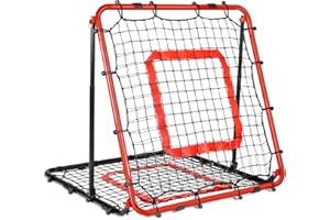 BASEGOAL Reboteador Futbol - [Ángulo 8 Niveles Ajustable] Red de Rebote Fútbol, Rebounder Baloncesto, Malla de PE de Doble Capa, Rebotadores Plegable para Entrenamiento de Fútbol Tenis Béisbol