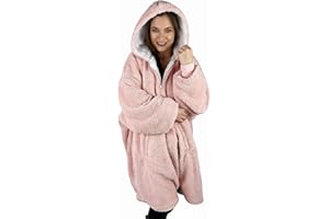 The Big Softy Oversized Blanket Hoodie, Teddy Fleece Hoodie Blanket for Adults, Hooded Blanket, Comfy & Fluffy Hoodie, Snuggle Hoodie, Wearable Blanket Hoodie Women UK, Oversize Jumper, Zip Up Hoodie