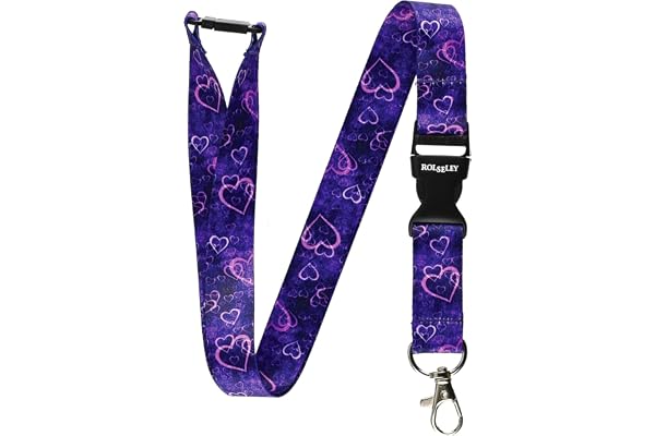 RolSeley Multicolore Cordon - Lanière Tour de Cou pour Porte-Badges avec Clip en métal - avec l' Attache Se Détacher de Sécurité