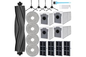 AiLomey Zubehör für Dreame L10s Ultra Gen 2/ L10s Pro Ultra Heat/ L40 Ultra AE, Ersatzteile für X30 Ultra/Mova E30 Ultra, 1 Hauptbürste, 4 HEPA-Filter, 4 Wischtücher, 4 Seitenbürsten, 4 Staubbeutel