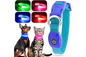 YFbrite Collier lumineux pour chien - Collier LED réglable - Rechargeable par USB - Pour chat, chiot, chien de petite, moyenne et grande taille - Bleu - Taille XS