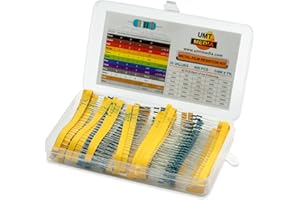 UMTMedia® 600pcs Assorted Resistors - FREE CHART 1/4W Watt 0.25 Metal Film Kit Set Pack for Arduino Raspberry PI or other Electronic Projects