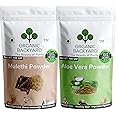 ORGANIC BACKYARD 100% Natural Mulethi and Aloevera Powder Combo 100gm Each for Face Care Pack of 2
