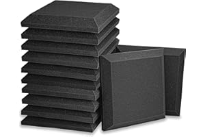 FSTOP LABS 24 Pack Set Acoustic Foam Panels, 2" X 12" X 12" Acoustic Foam Sound Absorption, Soundproof Sound Insulation Absorbing, Acoustic Treatment Used in Home & Offices