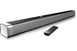 Générique Barre de Son 2.0 Canaux, 120 DB Haut-Parleur 37 Pouces Bluetooth 5.0 avec Basses Intégrées, DSP pour TV (avec Connexion AUX, USB, Optique) Home Cinéma, Fête