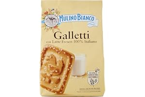 BARILLA Mulino Bianco Biscotti Frollini Galletti con Latte Fresco 100% Italiano, 350g