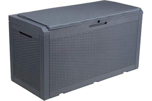 YITAHOME Grand Boîte de Rangement Extérieure en Résine de 380L avec pour Meubles de Patio, d'extérieur, Outils de Jardin et Fournitures de Piscine - Étanche, Verrouillable