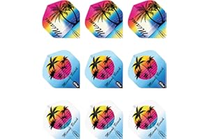 RED DRAGON Darts - Pack de 9 Plumas para Dardos Extra Gruesas de 100 micras y Forma estándar - Accesorios Profesionales para Dardos