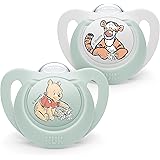 NUK Star ciuccio | 6-18 mesi | Calma il 99% dei bambini | Succhietti in silicone senza BPA | Winnie the Pooh | Custodia compr